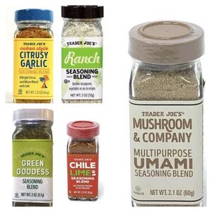 5 PACK Trader Joe’s Seasoning Blend Spice Jars